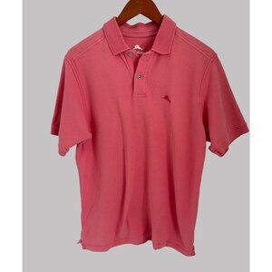 Tommy Bahama Mens Pink Polo Shirt S 100% Cotton Short Sleeve Casual Classic